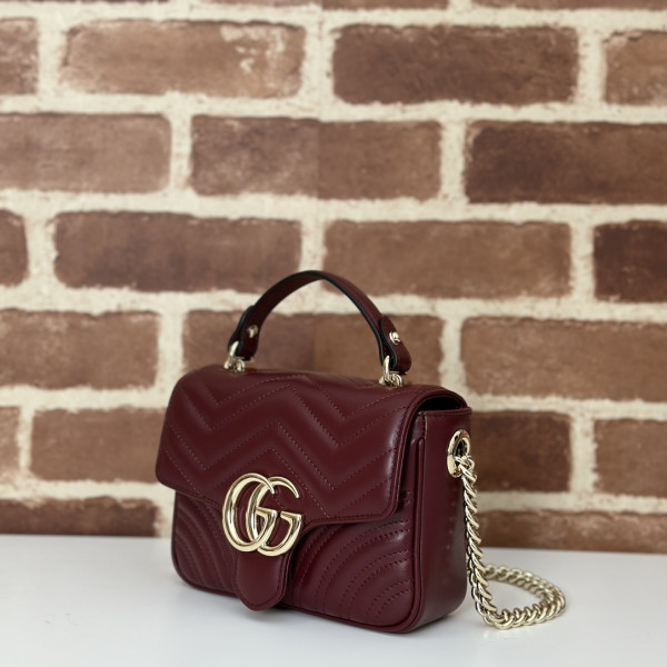 HOT SALE GUCCI GG Marmont mini top handle bag-17*13*6CM