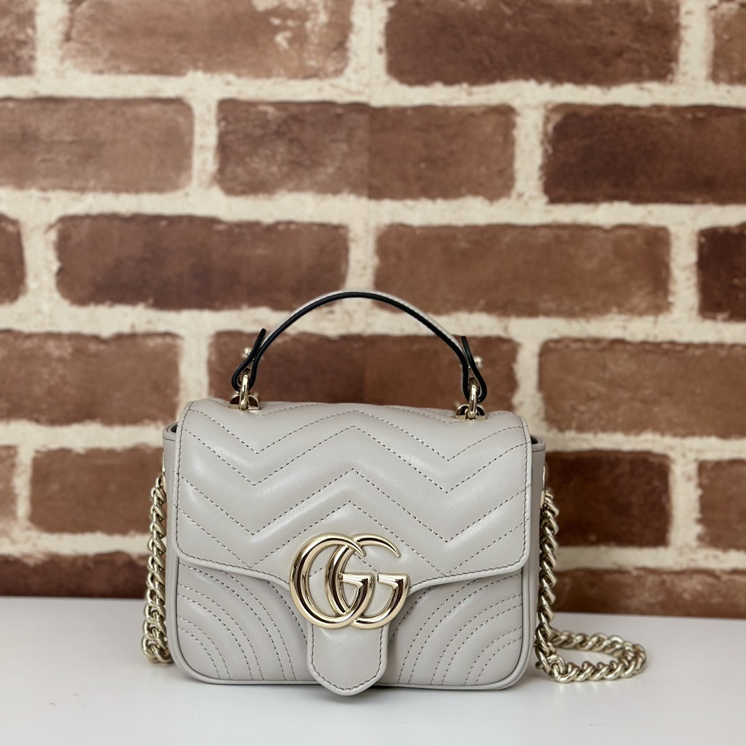 HOT SALE GUCCI GG Marmont mini top handle bag-17*13*6CM