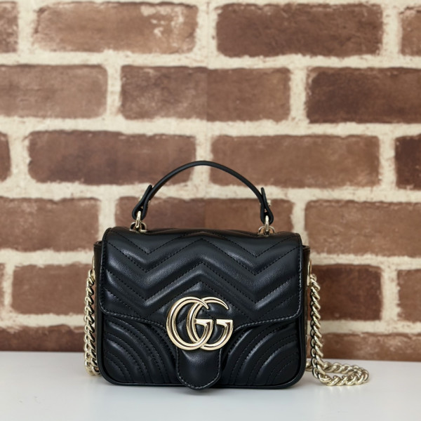 HOT SALE GUCCI GG Marmont mini top handle bag-17*13*6CM