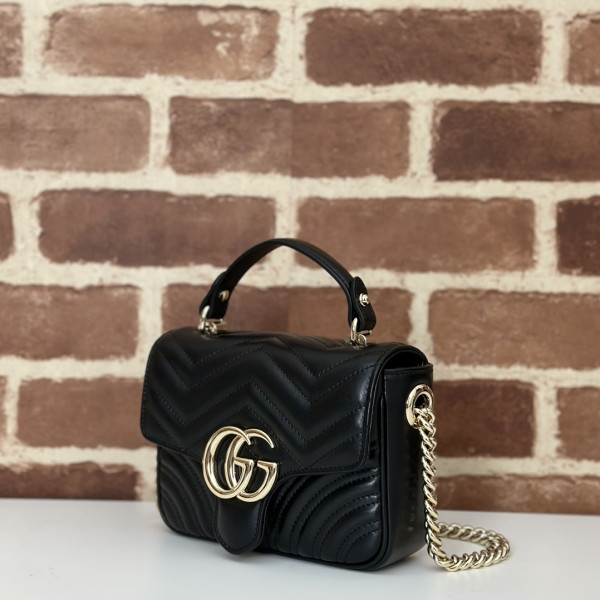 HOT SALE GUCCI GG Marmont mini top handle bag-17*13*6CM