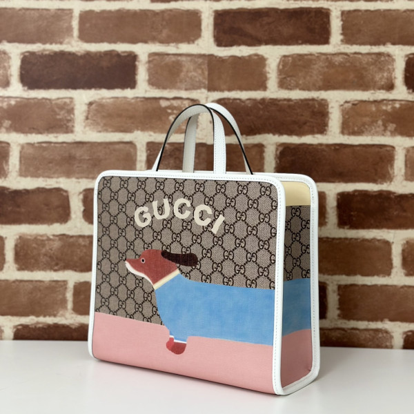 HOT SALE GUCCI Children's dog print tote bag