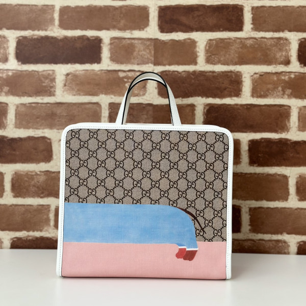 HOT SALE GUCCI Children's dog print tote bag