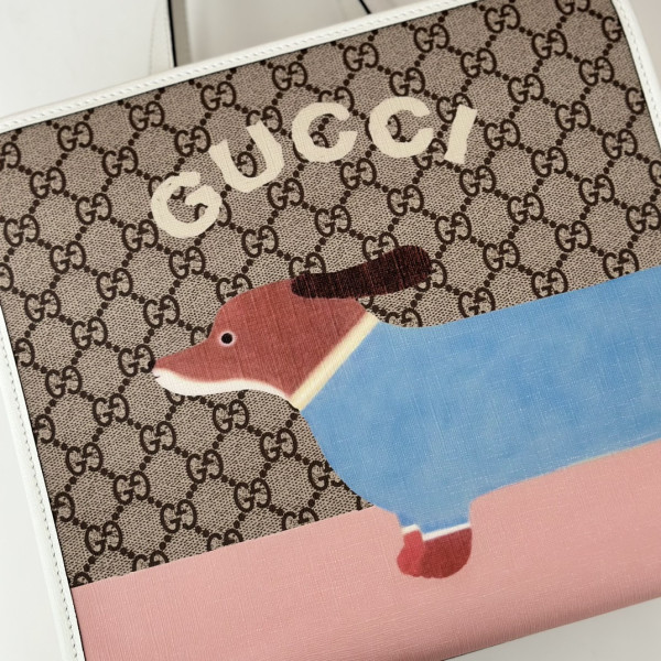 HOT SALE GUCCI Children's dog print tote bag