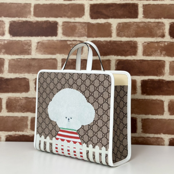 HOT SALE GUCCI Children's dog print tote bag