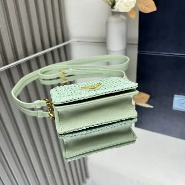 PRADA Cardholder with shoulder strap and crystals