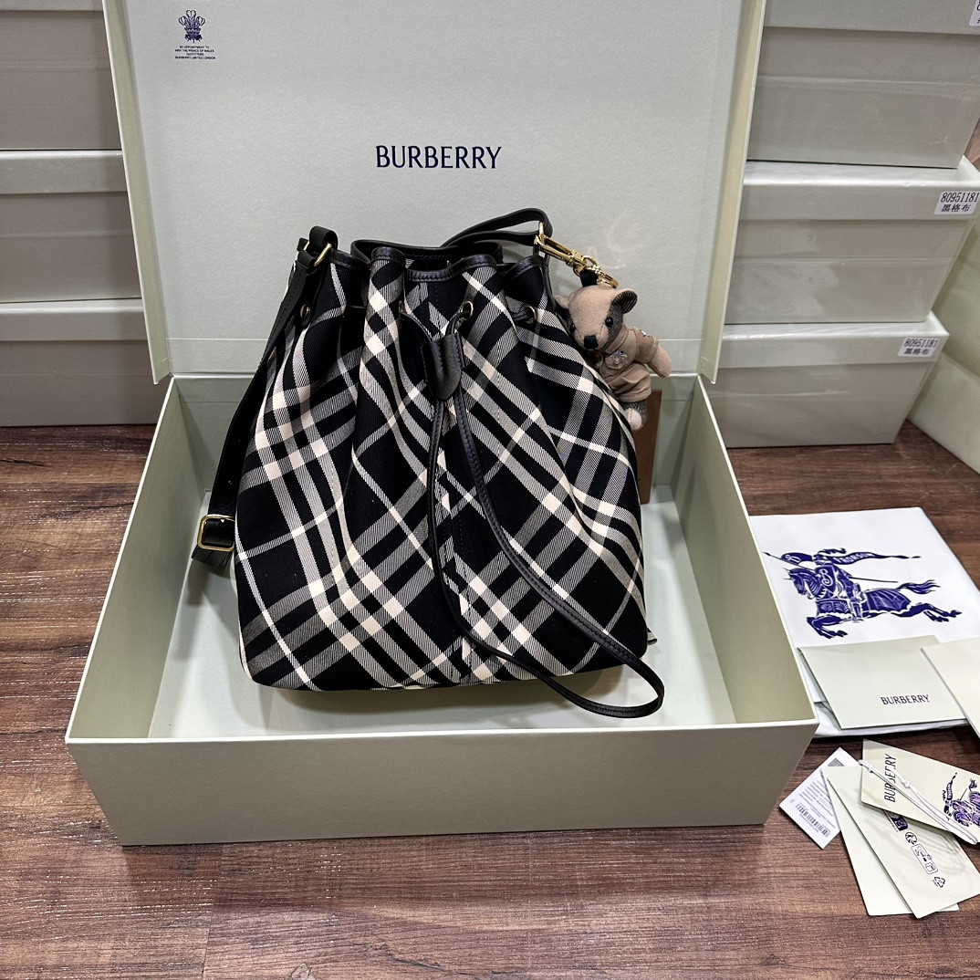 HOT SALE Burberry Medium Check Drawstring Pouch​