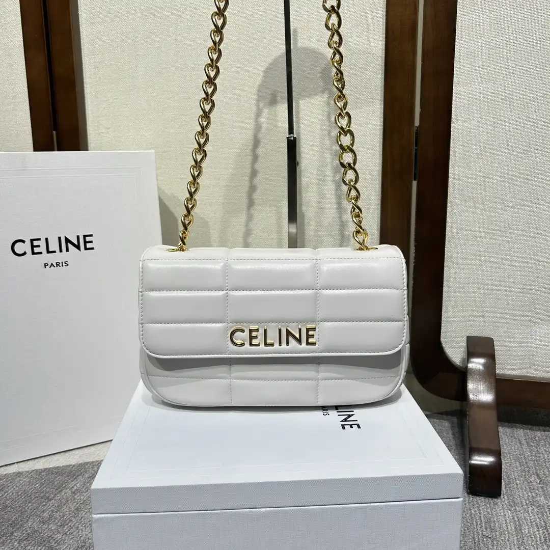 CHAIN SHOULDER BAG MATELASSE MONOCHROME CELIN*