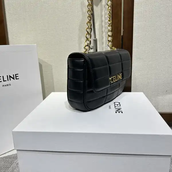 CHAIN SHOULDER BAG MATELASSE MONOCHROME CELIN*