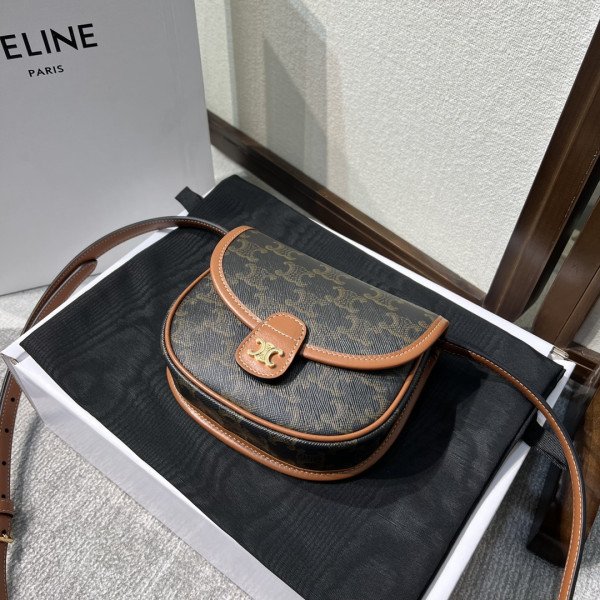 HOT SALE Mini Besace in Triomphe Canvas and calfskin