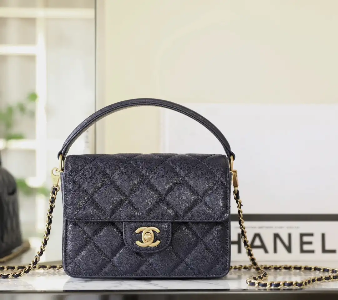 CHANEL MINI FLAP BAG WITH TOP HANDLE