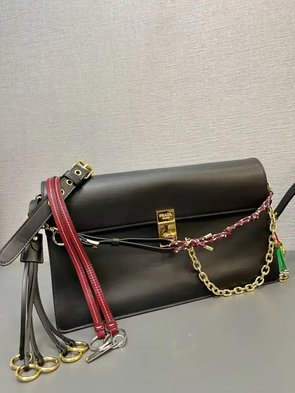 Prada Soft Sound large leather shoulder bag with charms