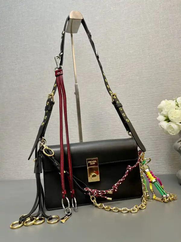 Frstbag ru Prada Soft Sound small leather shoulder bag with charms