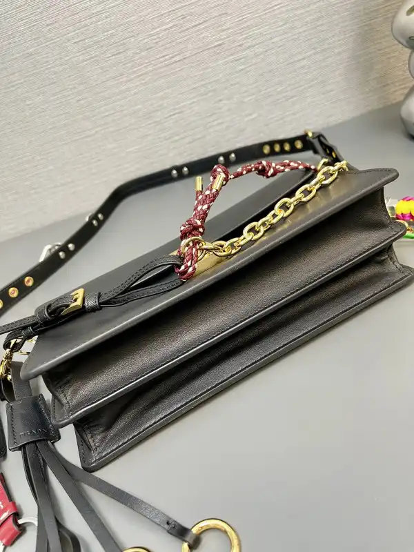 Prada Soft Sound small leather shoulder bag with charms