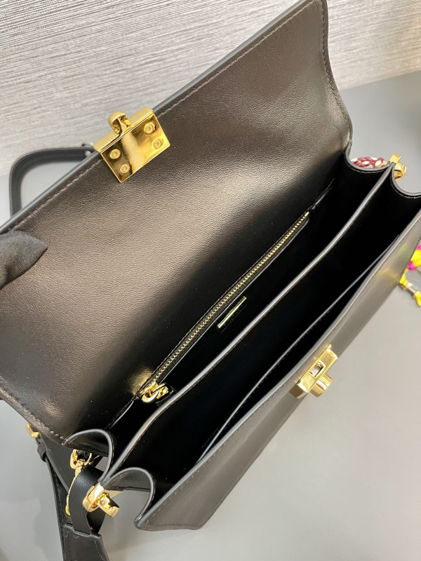 HOT SALE Prada Soft Sound small leather shoulder bag with charms