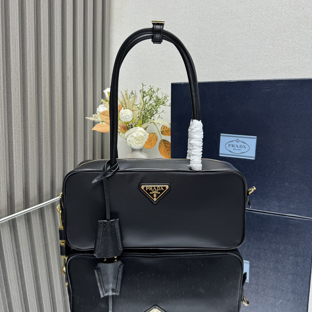 HOT SALE Prada Re-Nylon small top-handle bag with padlock