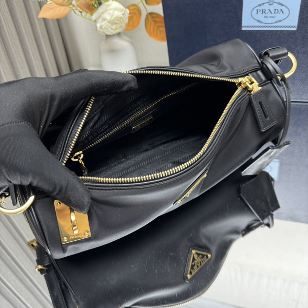 HOT SALE Prada Medium Re-Nylon shoulder bag with padlock