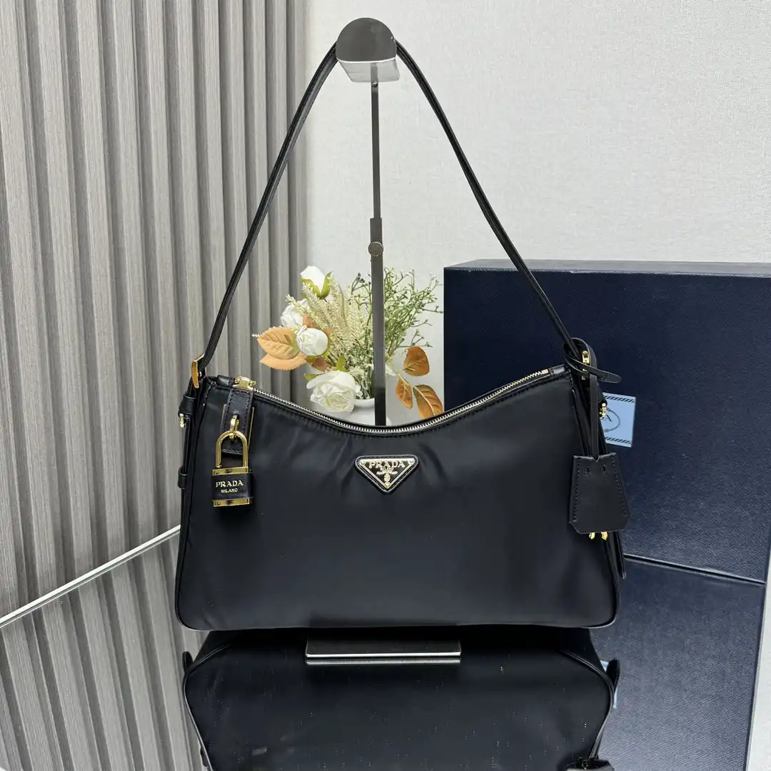 Prada Aimée large Re-Nylon shoulder bag with padlock