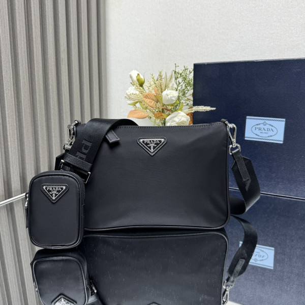 HOT SALE Prada Re-Nylon and Saffiano leather shoulder bag