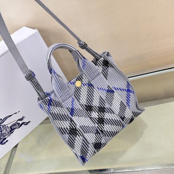 HOT SALE Burberry Mini Check Knitted Tote-25*11*22CM