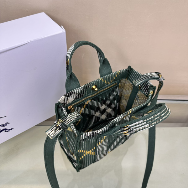 HOT SALE Burberry Mini Check Knitted Tote-25*11*22CM