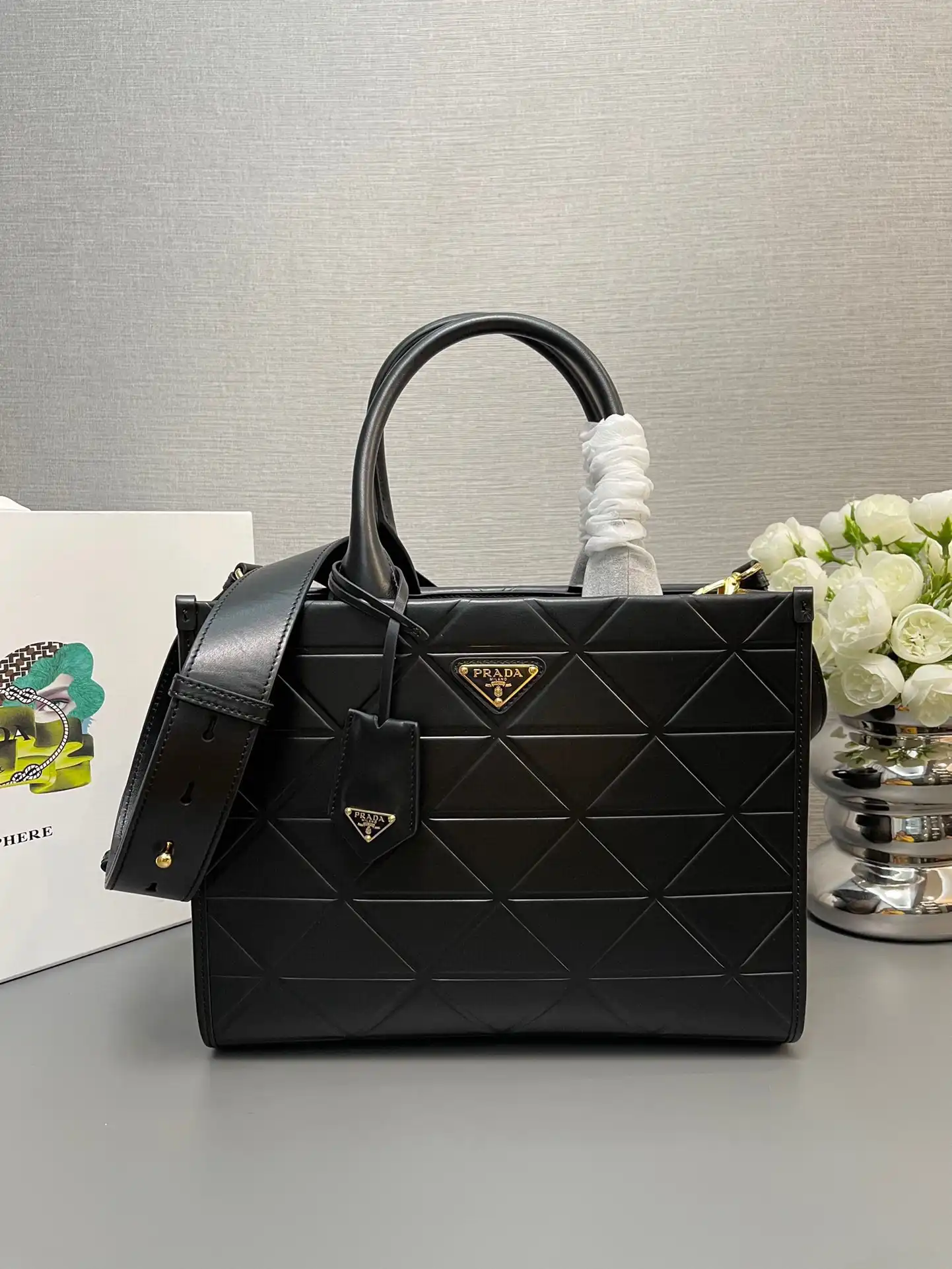 REP Prada Symbole medium leather bag