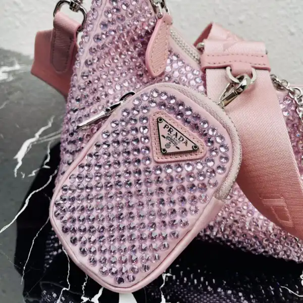 Prada Re-Edition 2005 satin bag with crystals