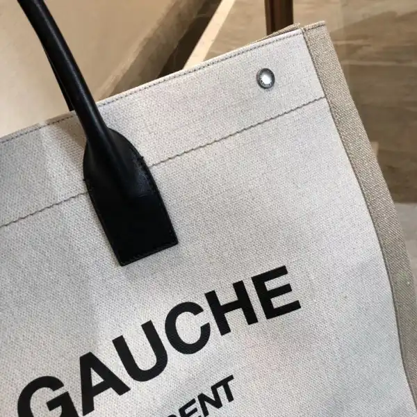 Affordable YSL RIVE GAUCHE TOTE BAG IN LINEN AND LEATHER