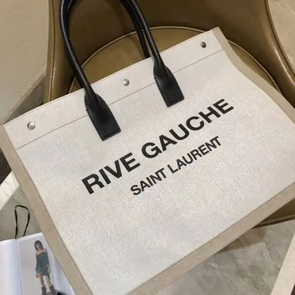 Frstbag ru YSL RIVE GAUCHE TOTE BAG IN LINEN AND LEATHER