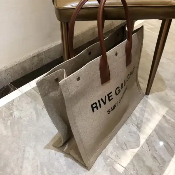 Yupoo bagsoffer YSL RIVE GAUCHE TOTE BAG IN PRINTED LINEN AND LEATHER