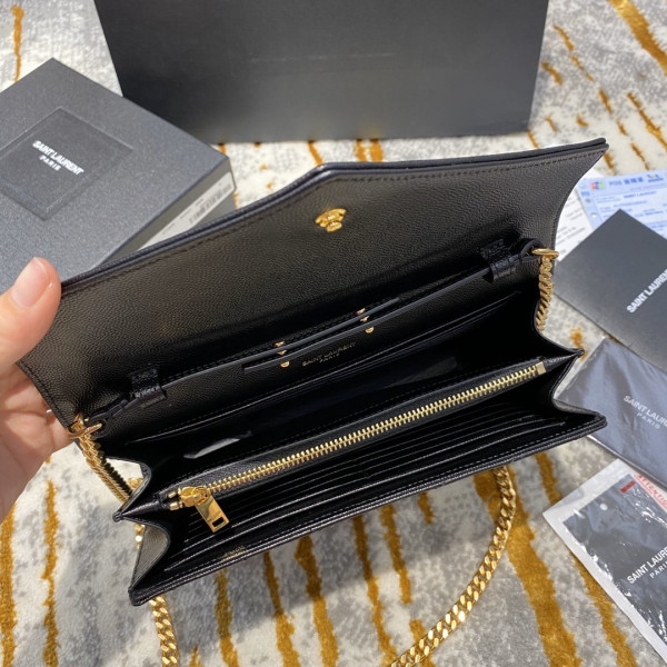 HOT SALE YSL CASSANDRE MATELASSÉ CHAIN WALLET