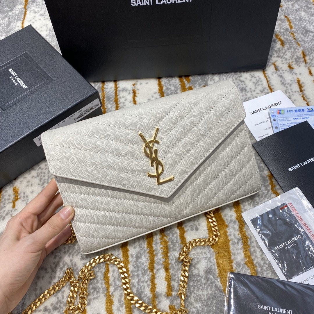 HOT SALE YSL CASSANDRE MATELASSÉ CHAIN WALLET