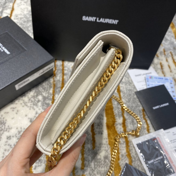 HOT SALE YSL CASSANDRE MATELASSÉ CHAIN WALLET