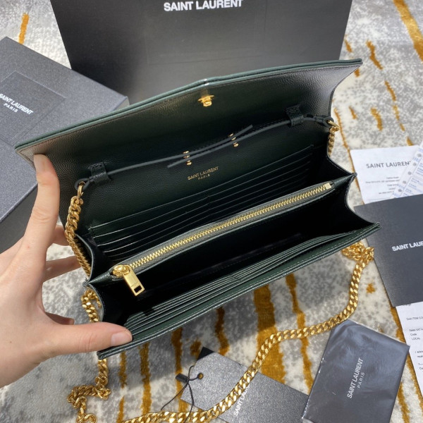 HOT SALE YSL CASSANDRE MATELASSÉ CHAIN WALLET