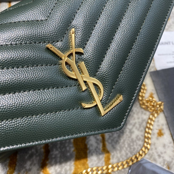 HOT SALE YSL CASSANDRE MATELASSÉ CHAIN WALLET