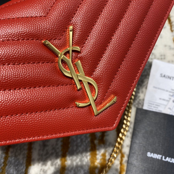 HOT SALE YSL CASSANDRE MATELASSÉ CHAIN WALLET