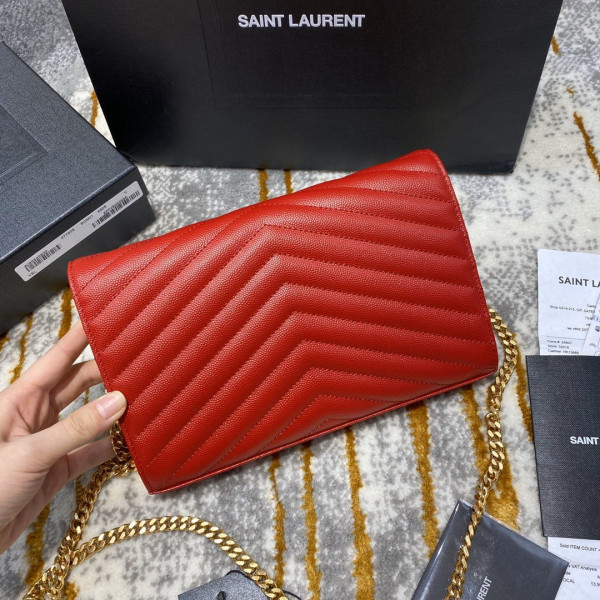 HOT SALE YSL CASSANDRE MATELASSÉ CHAIN WALLET