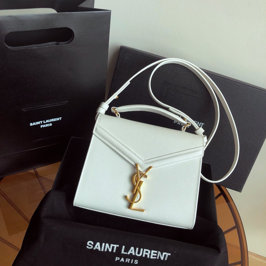 HOT SALE YSL CASSANDRA MINI TOP HANDLE BAG IN GRAIN DE POUDRE EMBOSSED LEATHER