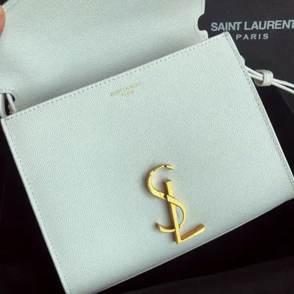 YSL CASSANDRA MINI TOP HANDLE BAG IN GRAIN DE POUDRE EMBOSSED LEATHER