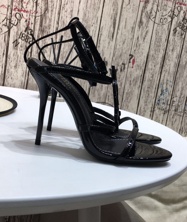 HOT SALE YSL CASSANDRA PLATFORM SANDALS IN PATENT LEATHER