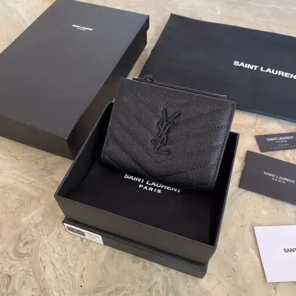 YSL MONOGRAM ZIPPED CARD CASE