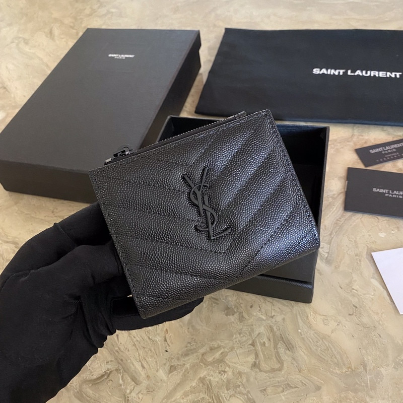 HOT SALE YSL MONOGRAM ZIPPED CARD CASE