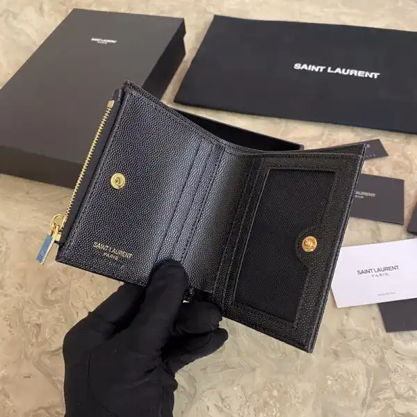 YSL MONOGRAM ZIPPED CARD CASE