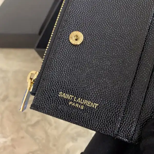 YSL MONOGRAM ZIPPED CARD CASE