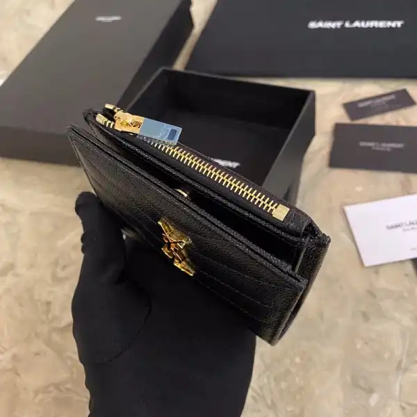 YSL MONOGRAM ZIPPED CARD CASE