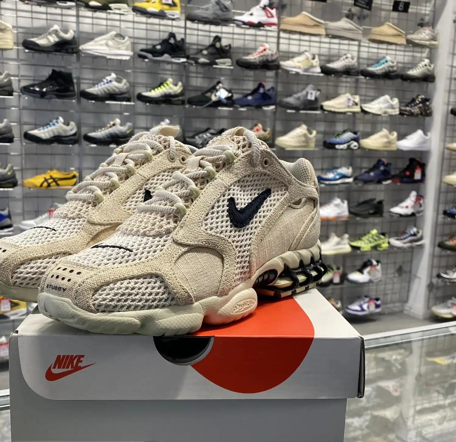 Nike Air Zoom Spiridon Cage 2 Stussy 'Fossil' UK7.5