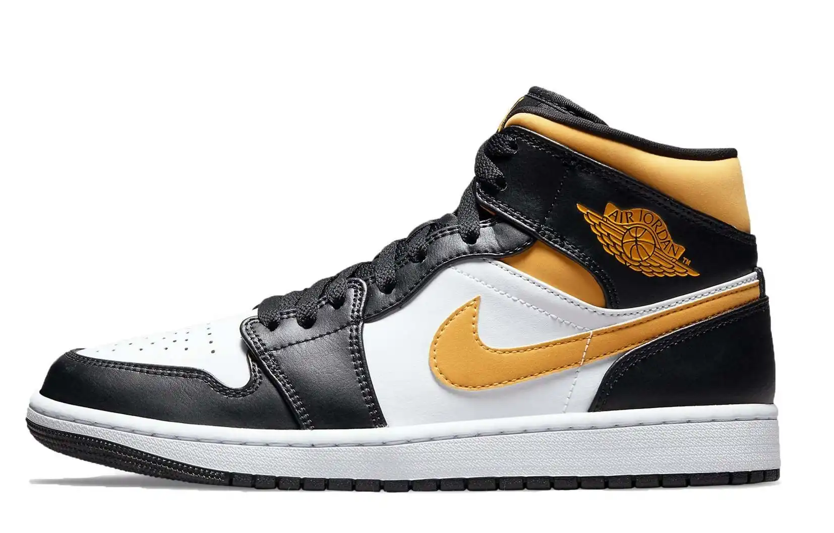 Air Jordan 1 Mid White Pollen Black
