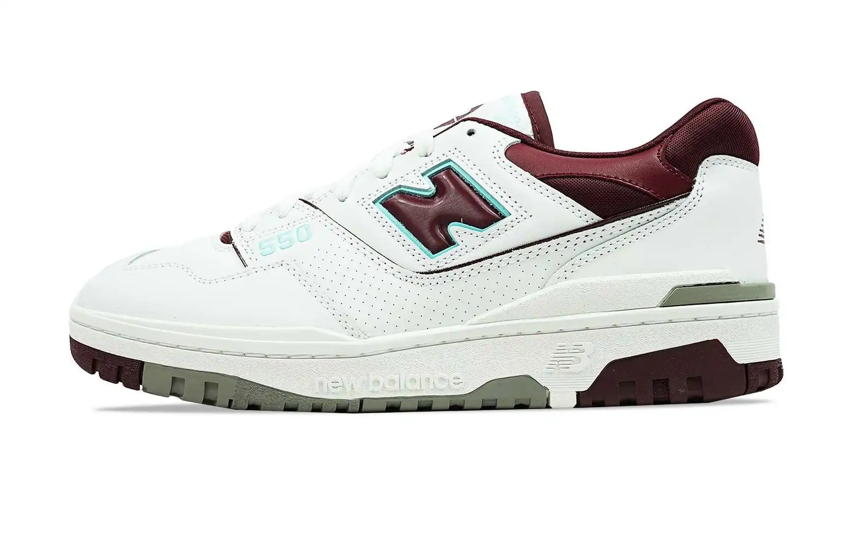 New Balance 550 Burgundy Cyan