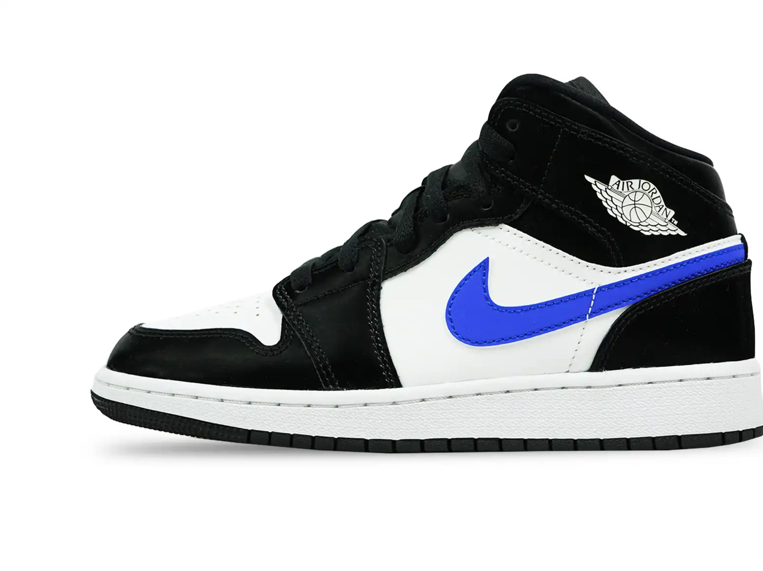 Air Jordan 1 Mid Black Racer Blue White (GS)
