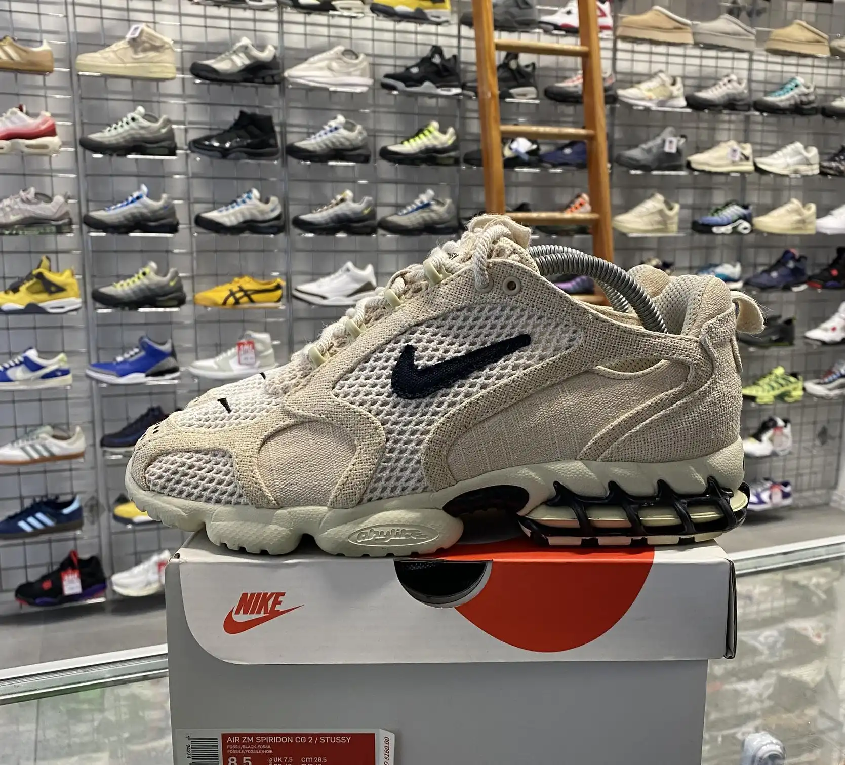 Nike Air Zoom Spiridon Cage 2 Stussy 'Fossil' UK7.5