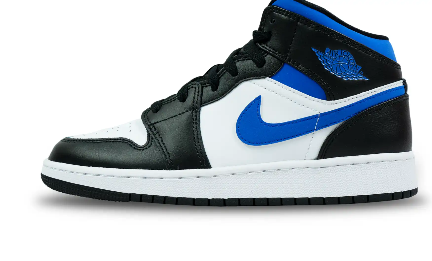Air Jordan 1 Mid White Black Racer Blue GS